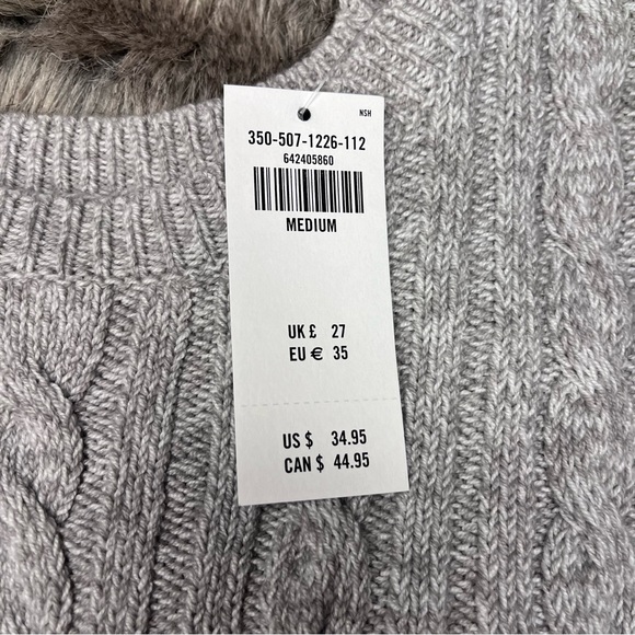 Hollister Gray Cable Knit Cropped Sweater - Picture 5 of 6